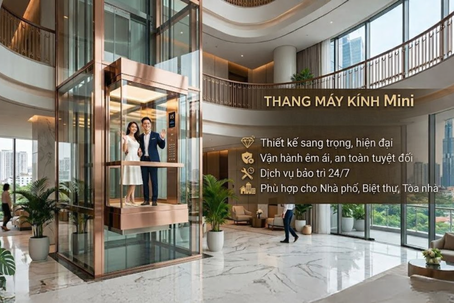 Thang máy kinh gia đình mini