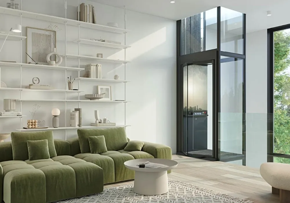 Thiết kế thang máy gia đình nhỏ gọn giúp tối ưu diện tích cho nhà phố nhiều tầng