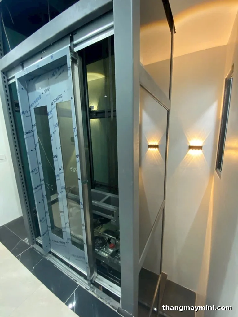 Cabin kính thang máy gia đình liên doanh, khung thép lấy sáng