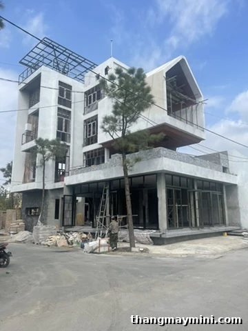 Công trình thang máy gia đình nhà phố thực tế