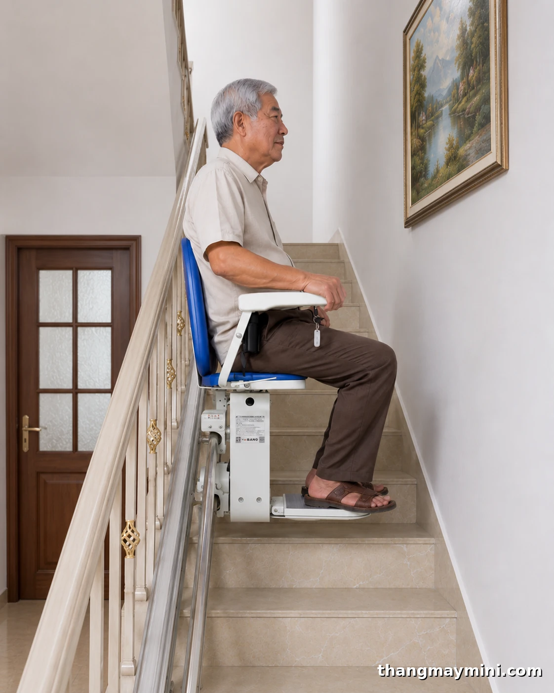 Ghế Thang Máy (Stairlift): Cấu Tạo, Phân Loại, Giá & Tư Vấn 2026 2 Ghế thang máy cho người cao tuổi lên xuống cầu thang