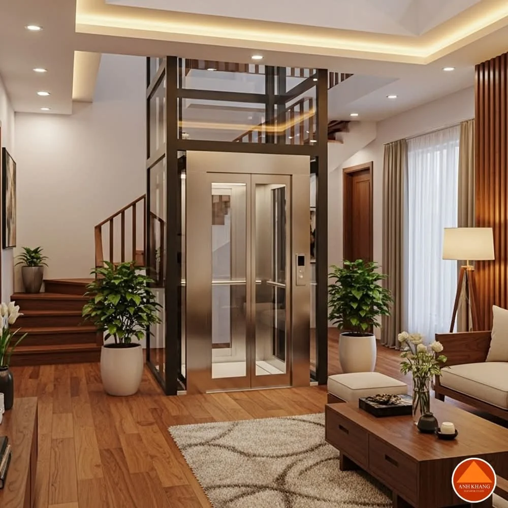 Giá cầu thang máy gia đình xác định như thế nào? 8 Mẫu cầu thang máy kính lắp cạnh cầu thang bộ