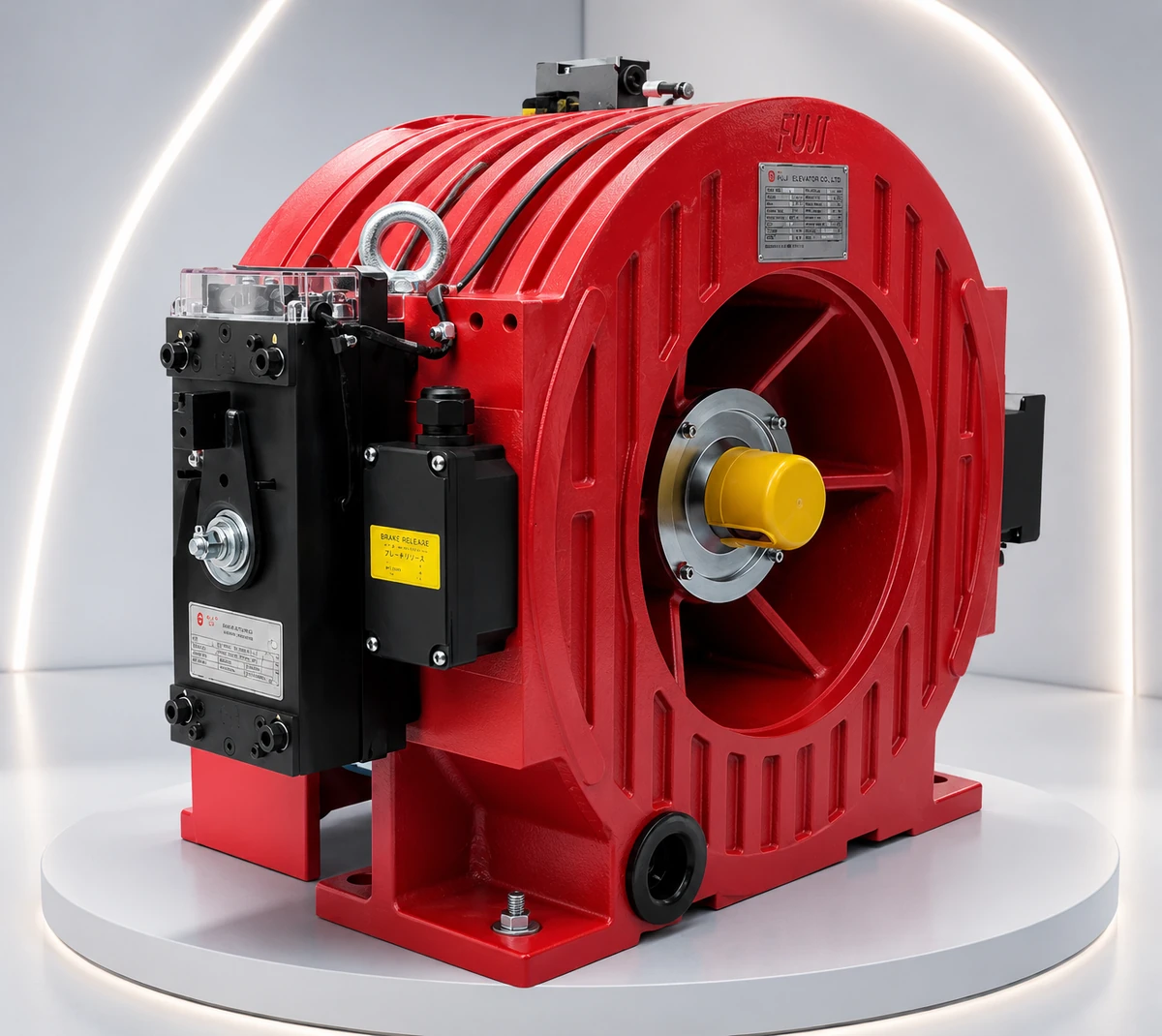 Thang Máy Fuji 450kg: Kích Thước, Thông Số & Giá 2026 4 Động cơ máy kéo gearless thang máy Fuji 450kg