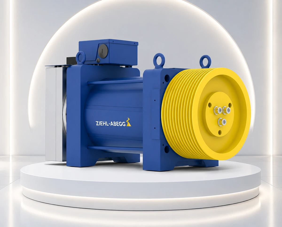 Máy kéo động cơ thang máy Ziehl-Abegg Đức