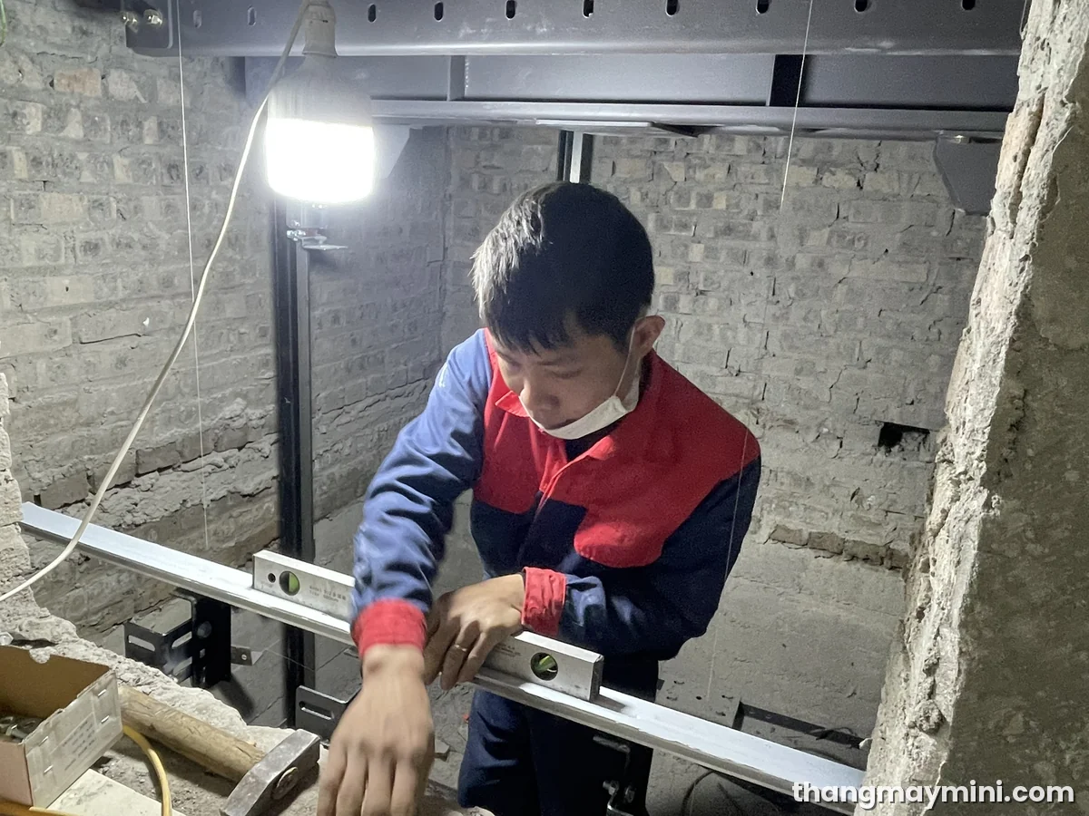 Thang máy gia đình nhà phố lắp đặt thực tế tại Hà Nội