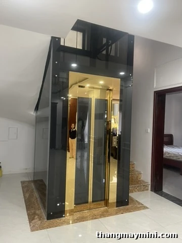Cách chọn vị trí lắp đặt thang máy gia đình phù hợp nhất 6 Thang máy gia đình lắp ở góc nhà