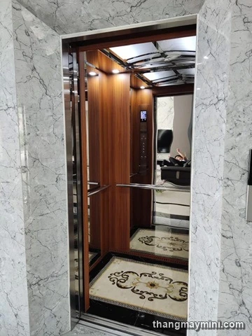 Cabin thang máy gia đình hoàn thiện trong nhà ở